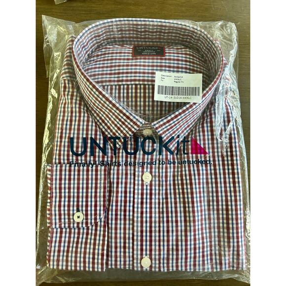 UNTUCKit Men's 'Amberhill' Regular Fit Long Sleeve Button Up Plaid Shirt XXXLC - Picture 1 of 4